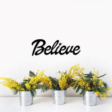 Believe Metal Sign Word Art | Believe Gift | Inspirational Words | Believe Wall Decor | Believe Sign | Script Font | Metal Letters Cutout